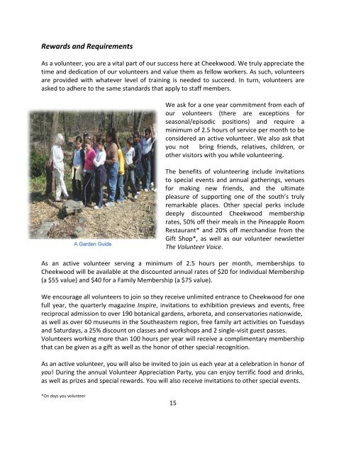 Policies and Procedures Manual Volunteer - Cheekwood Botanical ...