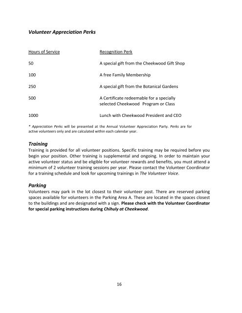 Policies and Procedures Manual Volunteer - Cheekwood Botanical ...