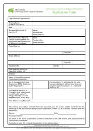 Application Form - ACT Council of Social Service
