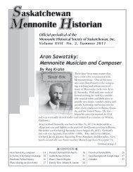 askatchewan ennonite istorian - the Mennonite Historical Society of ...
