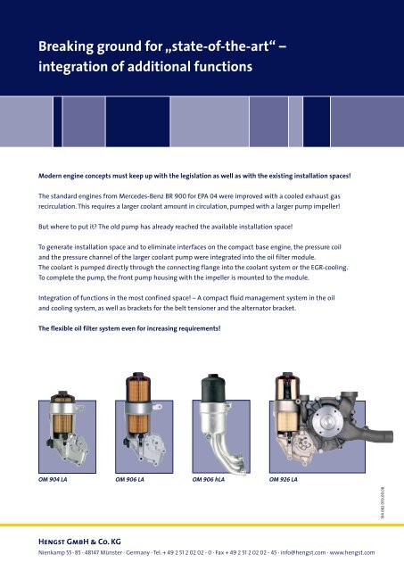 132.6 KByte, PDF - Hengst GmbH & Co. KG