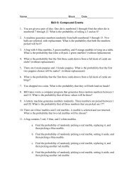 Compound Events 1. You are given a pair of dice. One