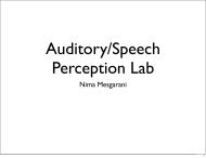 Auditory/Speech Perception