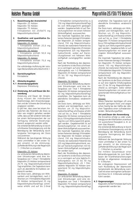 Maprotilin 04-16-18-SPC_09-2007.pmd - Holsten Pharma GmbH