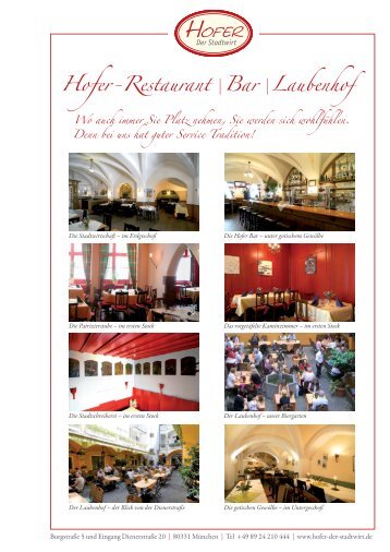 Hofer-Restaurant | Bar | Laubenhof - Hofer der Stadtwirt