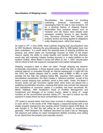 Securitization of Shipping Loans Securitization- the process of ...