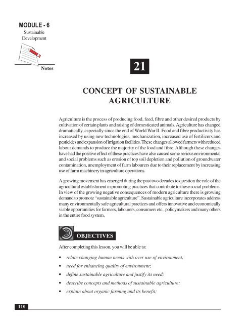 Concept of Sustainable Agriculture