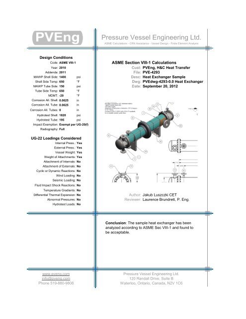 PV Elite Calculation Set - PVEng