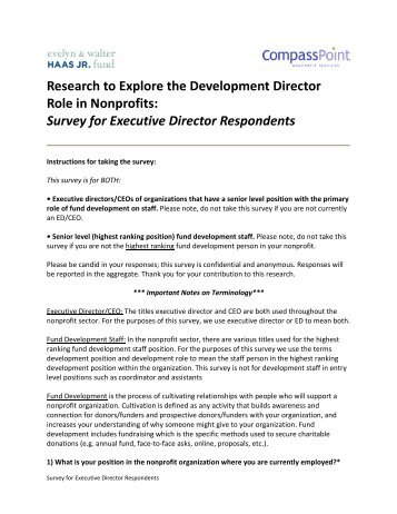 Executive Directors survey document - CompassPoint Nonprofit ...