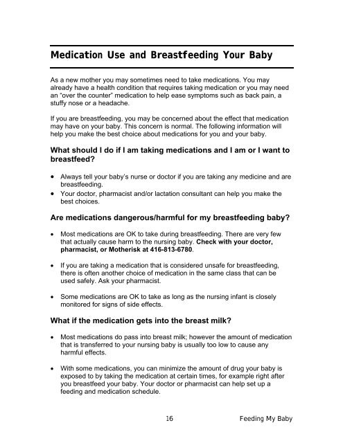 Breastfeeding Your Preterm Baby - Mount Sinai Hospital