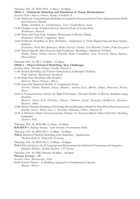conference programme - Mathmod 2012