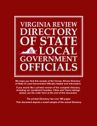 Sample Virginia Review Directory Of State & Local ... - VAReview.com