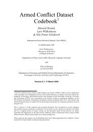 Armed Conflict Dataset Codebook - PRIO