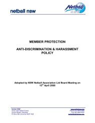Anti Discrimination & Harassment Policy - Netball NSW