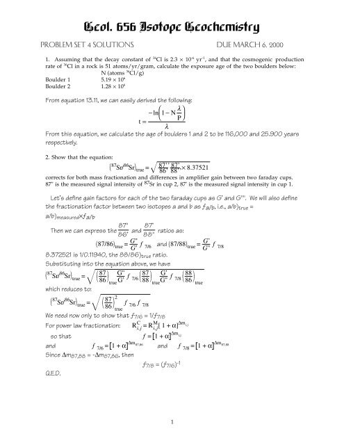 Geol. 656 Isotope Geochemistry