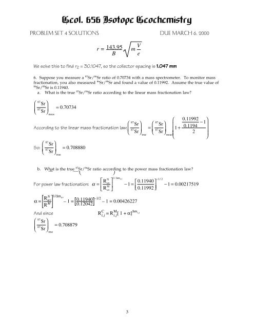 Geol. 656 Isotope Geochemistry