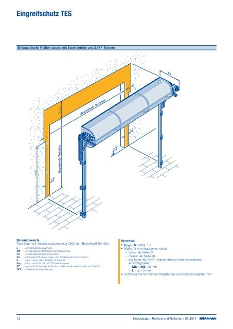 Einbaudaten Rolltore und Rollgitter 2011 - HÃ¶rmann