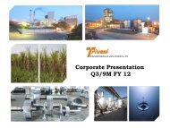 Corporate Presentation Q3/9M FY 12 - Triveni Engineering