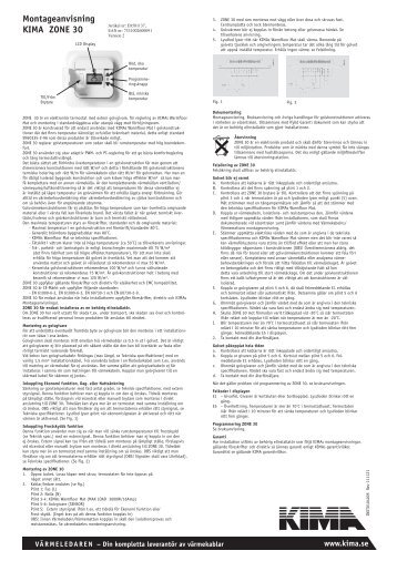 bruks-/montageanvisning digital termostat zone 30 - KIMA