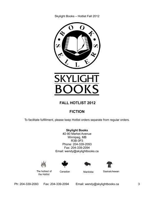 SKYLIGHT BOOKS - McNally Robinson Booksellers