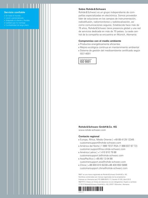 for R&SÂ®ETC Compact TV Analyzer - Rohde & Schwarz