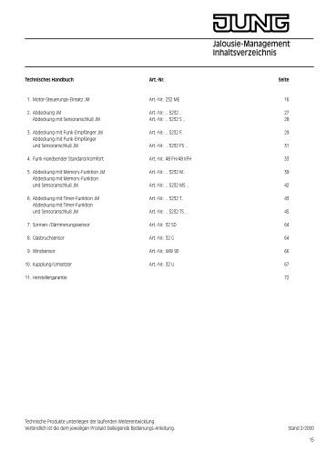 Jalousie-Management - Schalter und Systeme - Jung
