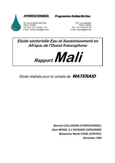 Rapport Mali - ACT - Advanced Communication Technologies