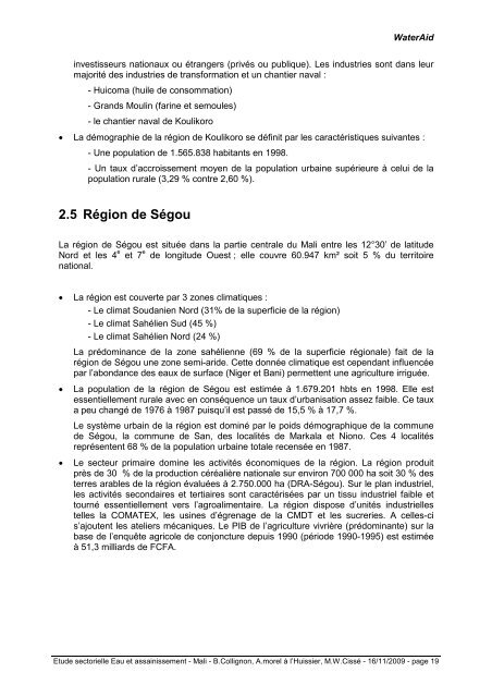 Rapport Mali - ACT - Advanced Communication Technologies