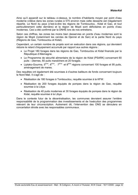 Rapport Mali - ACT - Advanced Communication Technologies