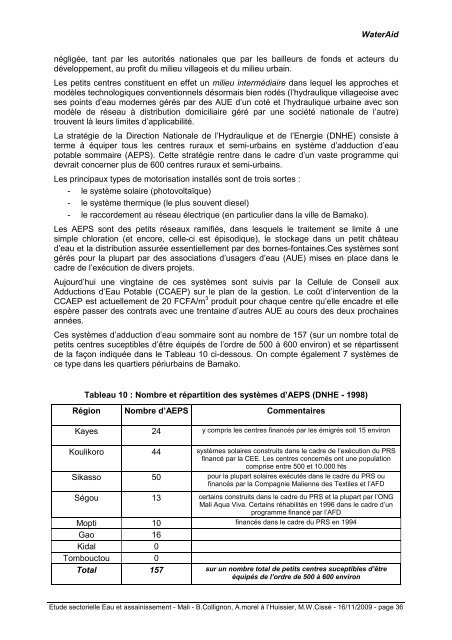 Rapport Mali - ACT - Advanced Communication Technologies