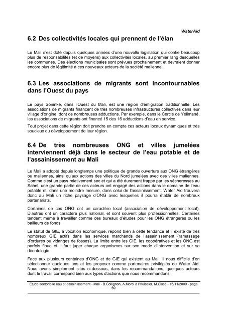 Rapport Mali - ACT - Advanced Communication Technologies