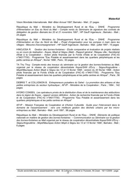 Rapport Mali - ACT - Advanced Communication Technologies