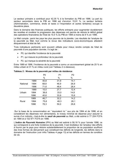 Rapport Mali - ACT - Advanced Communication Technologies