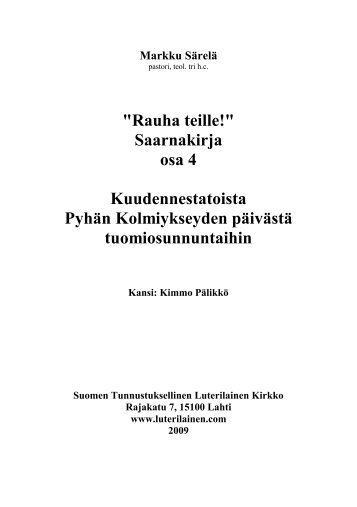 Lue kirjaa PDF-muodossa - Suomen Tunnustuksellinen Luterilainen ...