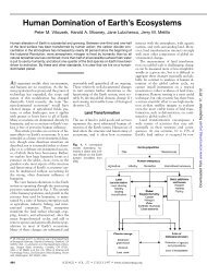 Human Domination of Earth's Ecosystems - School of Environmental ...