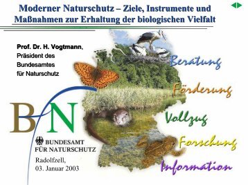 Moderner Naturschutz - Bundesamt fÃ¼r Naturschutz