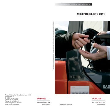 MIETPREISLISTE 2011 - Toyota Material Handling  Deutschland