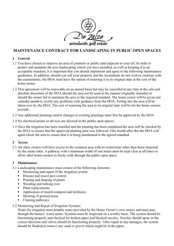 maintenance contract for landscaping in public open ... - e-StatePortal