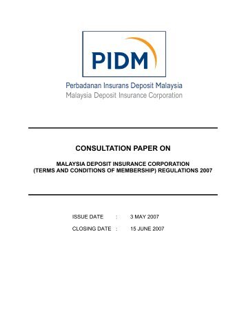 PERBADANAN INSURANS DEPOSIT MALAYSIA - PIDM