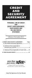 BECU Credit and Security Agreement Booklet