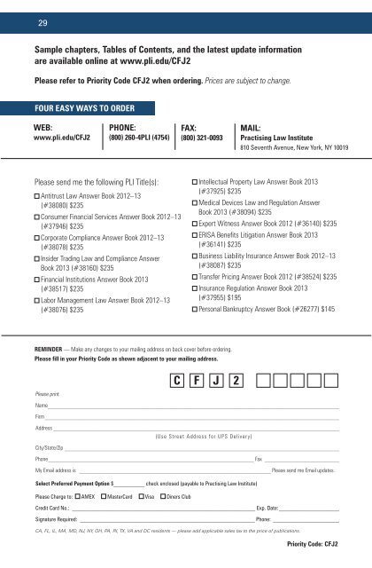 answer books - Practising Law Institute