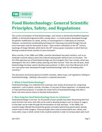 Food Biotechnology - Food Marketing Institute