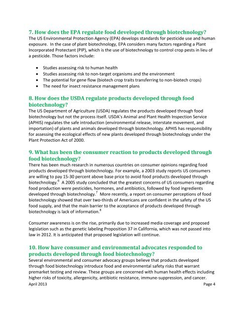 Food Biotechnology - Food Marketing Institute