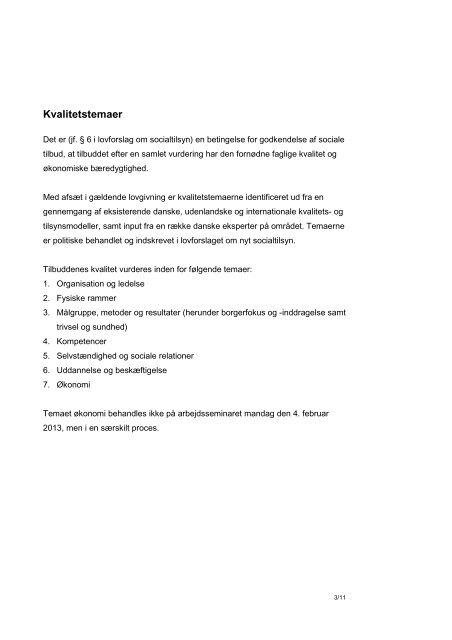 Model for vurdering af kvaliteten i sociale tilbud - Socialstyrelsen