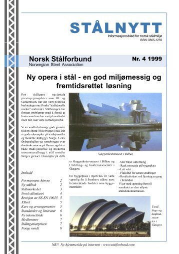 STÃLNYTT nr. 4 1999 - Norsk StÃ¥lforbund