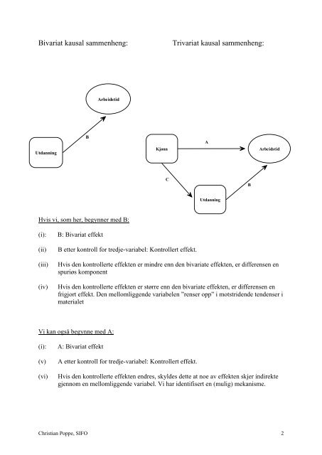 Kausalmodeller, og noen begreper - SIFO