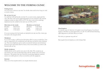 WELCOME TO THE FEIRING  CLINIC - LHL