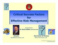 Critical Success Factors for Effective Risk Management