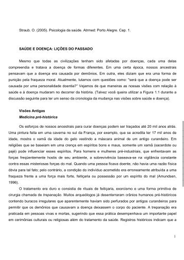 Texto Complementar 1.2. Straub - Saude e doenÃ§a