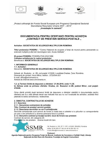 contract de prestări servicii-postale - Societatea de Scleroza Multipla ...